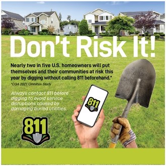 Call 811 before you dig