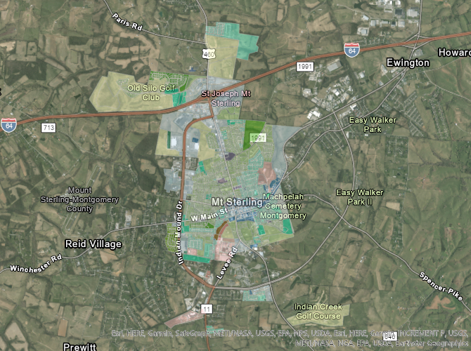 Map view of the city with zoning identified